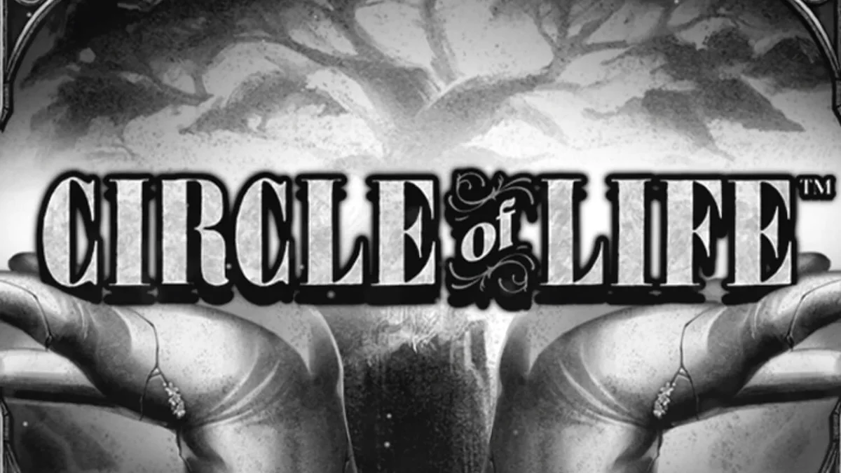 Cena atmosférica do slot Circle of Life com a Árvore da Vida em destaque